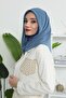 وشاح شيفون عملي من القطن الممشط مع دعامات داخلية، لون نيلي - نيلي، PS-45 - 3