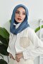 وشاح شيفون عملي من القطن الممشط مع دعامات داخلية، لون نيلي - نيلي، PS-45