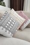 Knitted, Zippered, Handmade Decorative Pillow and Throw Pillow Cover with White Fabric Cover - 5