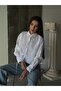 Women's White Stylish Lace Detailed Crop Woven Shirt - 6