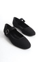 Women's Strappy Oval Toe Casual Ballet Flats Laura Black