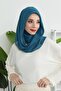 وشاح شيفون عملي من القطن الممشط مع دعامات داخلية، بترولي، PS-45