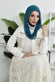 وشاح شيفون عملي من القطن الممشط مع دعامات داخلية، بترولي، PS-45 - 4