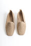 Women's Blunt Toe Stone Tricot Daily Ballet Shoes Cawi Beige - 7