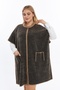 Knitwear Women's Plus Size Poncho Bat Sleeve Winter Woolen Oversized Extra Thick Mother Long Cardigan - 3