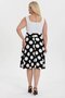 Women's Black White Polka Dot Pattern High Waist Flared Skirt - 6