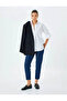 High Waist Cropped Straight Leg Mom Fit Denim Trousers - Mom Jean