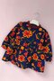 Lace Collar Floral Blue Flannel Baby Girl Dress - 2