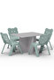 CH01 Ergonomic Child Desk(80X50) Light Grey with 4 X CHC1 Child Plastic Chair Combo