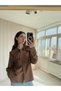 Design Lace Baby Collar Shirt Women's Brown - 9