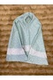 Practical Prayer Dress for Girls, with Headscarf and Skirt, Mint Green, Star Print, Belted, 963. - 4