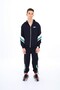 09-15 Years Old Boy Child Black-Green Color Striped Detail Double Suit - 5