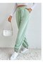 Women's Green Color Raised Jogger Rubber Leg Sweatpants - 2