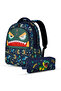 Kids 16 Inch School Bag with Pencil Case Combo Dino - Green