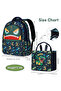 Kids 16 Inch School Bag with Handbag Combo Dino - Green - 8