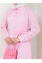 Striped Belted Summer Dress with Hidden Pockets - Pink - 7