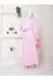 Striped Belted Summer Dress with Hidden Pockets - Pink - 6