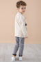 Cream Pocket Flap Shirt and Jean Pants Boy's 3 Piece Set 20292 - 6