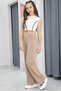 Beige Embroidery Detail Wide Leg Girls' Jeans Pants 20300 - 3
