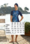 Short Sleeve Semi-Closed Swimsuit 24824 Navy Blue - 5
