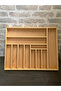 55X 45 cm Ayfiwood Wooden Cutlery with Drawer Inside Dinnerware and Serving Utensil Organizer - 4
