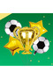Championship Cup Balloon and Football Foil Balloon Set, Birthday Supplies, Soccer Party Ornaments