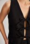 Front Lace-Up Linen Vest - 3
