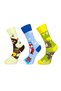 3-Piece Unisex Flexible Moisturizing Cotton Colorful and Patterned Socks