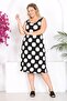 Women's black and white polka dot print plus size slip dress - 4
