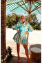 Linen Fabric Print Detailed Designer Dress - 3