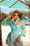 Linen Fabric Print Detailed Designer Dress - 4