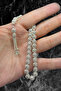 Openwork Processing Shiny Silver Rosary