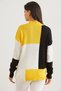 Women's Yellow Black Color Block Knitwear Sweater Kzk-19000821 - 5