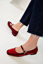 Claret Red Women's Ballerinas 20233 - 4