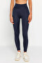 Navy Push-Up Feature Full-Length Knit Sports Leggings TWOAW21TA0030 - 8