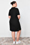 Siyah Polo Yaka Mini Örme Elbise TBBSS24AH00164 - 4