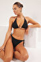 Siyah Üçgen Kaplı Döküm Aksesuarlı Regular Bikini Takımı TBESS25BT00064 - 3