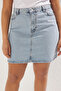 Açık Mavi Yüksek Bel %100 Non-Stretch Pamuk A Shape Denim Etek TBBAW23AZ00042 - 3