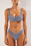 Pötikare Desenli Şeritli Balconette Kaplı Regular Normal Bel Bikini Takımı TBESS25BT00003 - 5