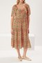 Tangerine A-Line Balloon Sleeve Floral Print Midi Woven Dress TWOSS20EL2323 - 3