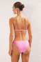Pembe Aplike Detaylı Üçgen Kaplı Regular Normal Bel Bikini Takımı TBESS25BT00046 - 5