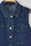 Mavi Gömlek Yaka Cepli Orta Esnek Büyük Beden Denim Elbise TBBSS25AH00088 - 7