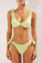 Ekose Desenli Fırfırlı Balconette Kaplı Brazilian Normal Bel Bikini Takımı TBESS25BT00035 - 4
