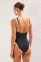 Black U-Neck Color Block Regular Swimsuit TBESS25MA00040 - 4