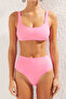 Pink Bralette Covered Regular High Waist Bikini Set Tbess22Bt0010 - 6