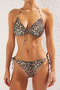 Leopar Desenli Fırfırlı Üçgen Kaplı Regular Düşük Bel Bikini Takımı TBESS25BT00100 - 3