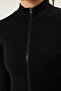 Siyah Seamless/Dikişsiz Fermuarlı Dik Yaka Örme Spor Ceket/Sweatshirt THMSS25SK00001 - 4