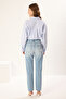Mavi Yüksek Bel Düz Kesim Straight %100 Pamuk Non-Stretch Jeans TWOSS23JE00089 - 5