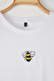 Beyaz %100 Pamuk Nakışlı Crop Bisiklet Yaka Örme T-Shirt  TBBSS25BF00015 - 7