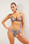 Zebra Desenli Aksesuarlı Bralette Kaplı Regular Normal Bel Bikini Takımı TBESS25BT00054 - 2